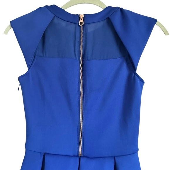 TED BAKER KIPP NEOPRENE ROYAL BLUE SKATER DRESS SIZE 2 - Picture 10 of 16